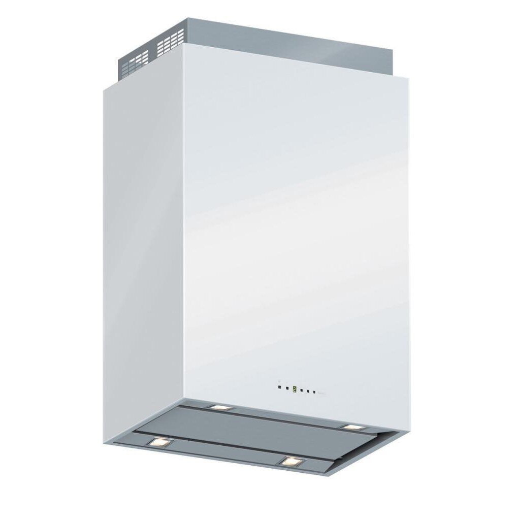 Hota de perete FALMEC LAGUNA L=60 cm, 800 mc/h, Aspiratie perimetrala, Iluminare LED, Touch control, Sticla de culoare alba, Garantie 5 ani, Fabricatie Italia