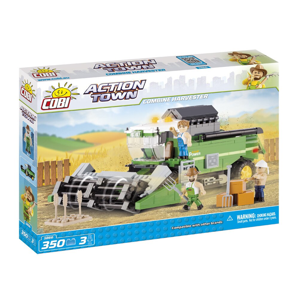 Set Constructie Cobi, Action Town, Combina agricola (350 piese, 3 fig.)