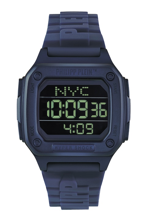 Philipp Plein, Дигитален часовник със силиконова каишка, Тъмносин
