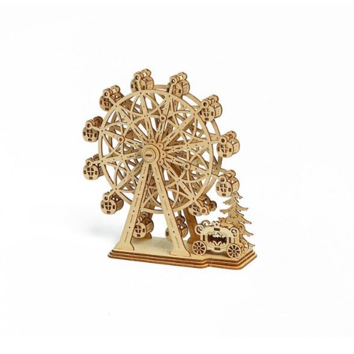 Óriáskerék 3D puzzle, DIY Wood, 307 darab, 130 * 130 * 170 mm méretben, gyerekeknek és felnőtteknek