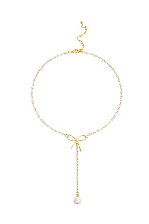 Colier dama, Aliaj/Perle, Auriu