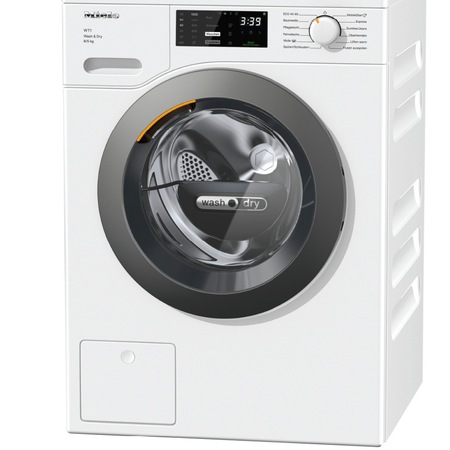 Masina de spalat rufe cu uscator Miele WTD160WCS, Spalare 8 kg, Uscare 5 kg, 1600 rpm, Clasa A, TwinDos, QuickPower, Alb