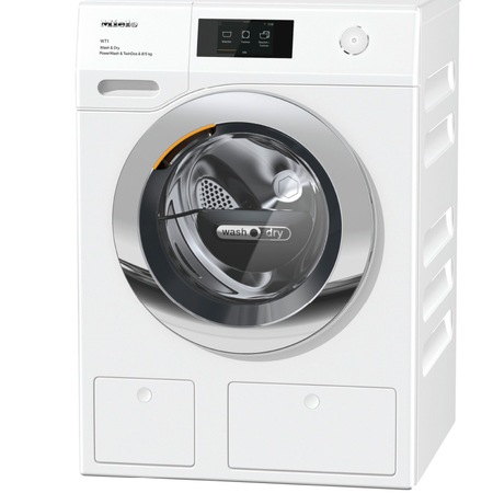 Masina de spalat rufe cu uscator Miele WTR870WPM, Spalare 8 kg, Uscare 5 kg, 1600 rpm, Clasa A, TwinDos, QuickPower, Alb