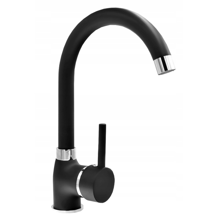 Смесител за кухня GRANITAN, Гъвкав, 30 см, Черен
