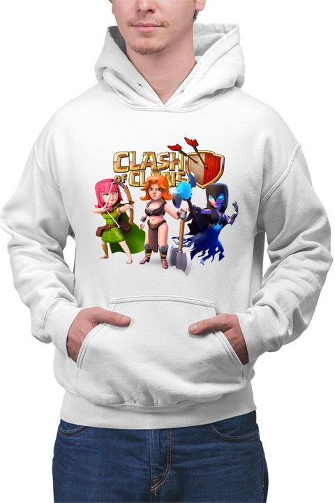 Hanorac barbati Clash of Clans Archer Mage Fighter Rage Supercell, Alb