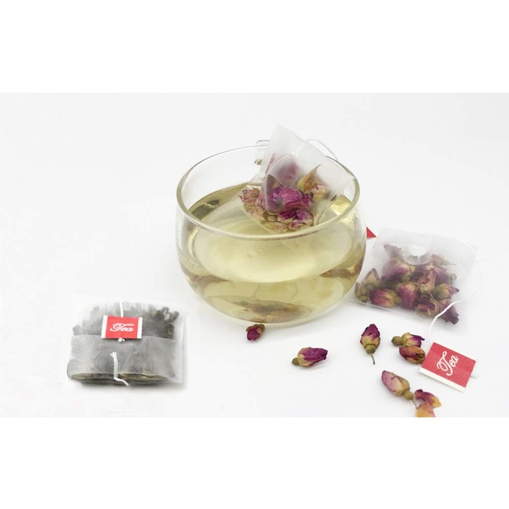 Комплект 100 пакетчета чай WALALLA, Найлон, 6.5x8 см, Бял