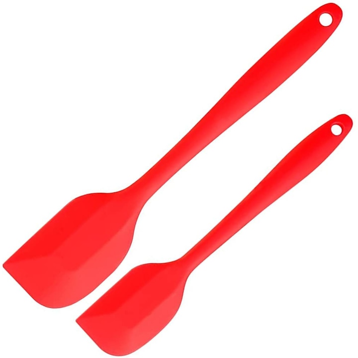 Set 2 spatule bucatarie, KitsKap, Silicon, Termorezistent, Rosu