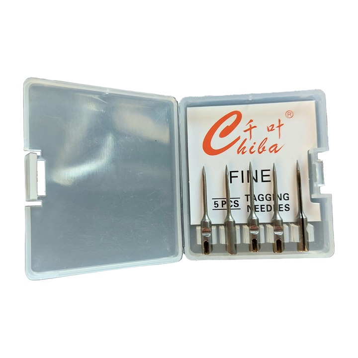 Set 5 Ace pentru pistol profesional de agatat etichete, cu fir fin, inox, 33 mm, marca Chiba