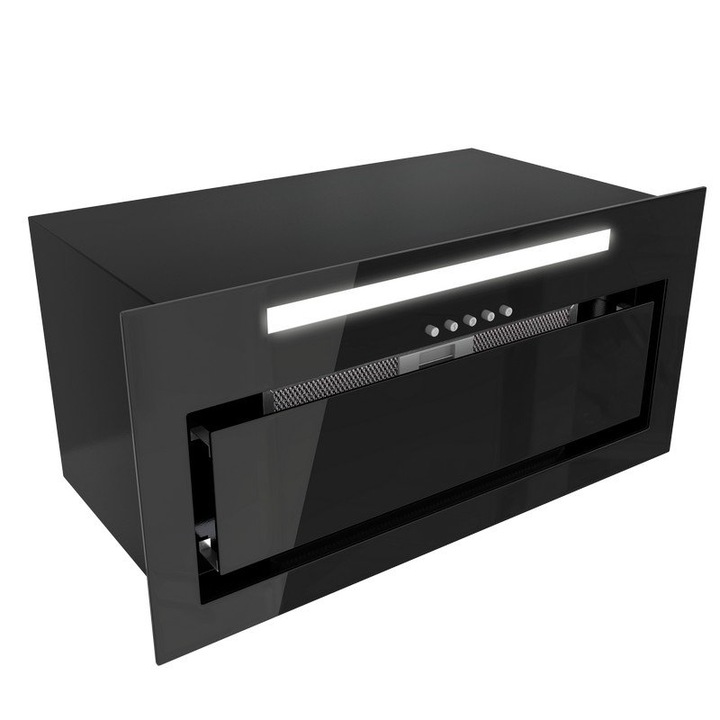 Аспиратор за вграждане Senturo 60.3 Black, енергиен клас B, ширина 60, дълбочина 29 см, сензорно управление с LED дисплей, обхват на скоростите: 3, макс. 525 m3/h