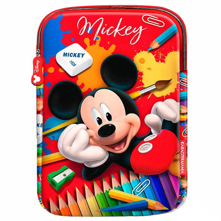 Husa pentru tableta Mickey Mouse Crayons, 20x28.5x1.5 cm