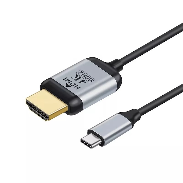 Cablu USBC HDMI, RikBo® 4K 60Hz, 1.8m USB 3.1 Type C Thunderbolt 3 la HDMI