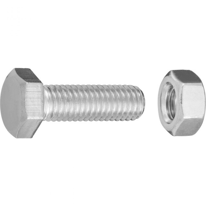 Set surub cap hexagonal M8x25 ZA si piulita M8 - 50 buc Connex