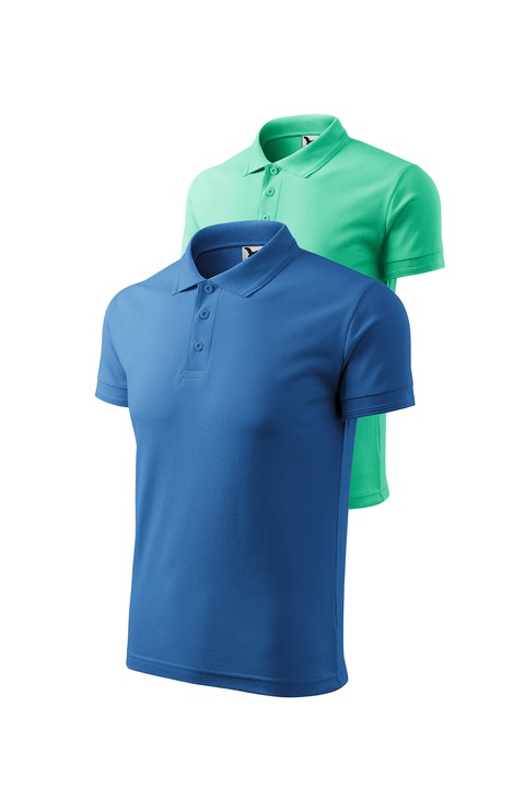 2 db-os férfi póló szett, Malfini, Pique Polo, mix 20, Azúrkék/Mentazöld