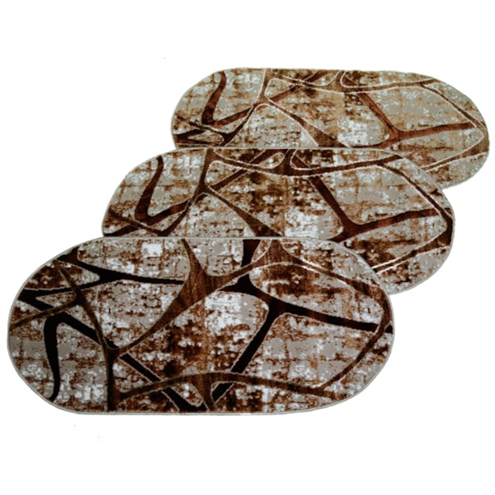 Szett 3db Victoria szőnyeg 3 x 60 x130 cm ovális -0792 barna