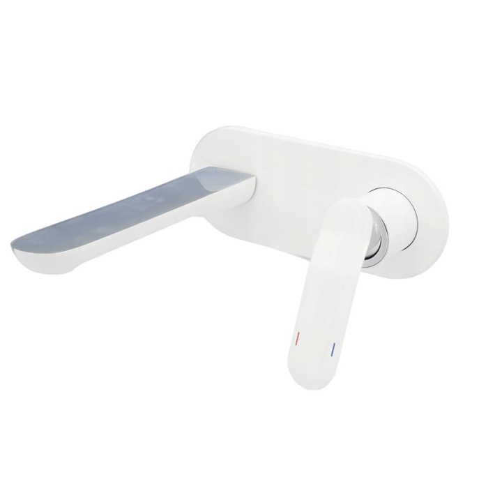 Смесител за мивка, От месинг, Бял