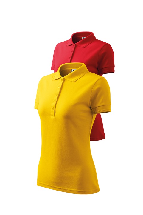 Set 2 tricouri polo pentru dama, Malfini, Pique Polo, mix 10, Rosu/Galben