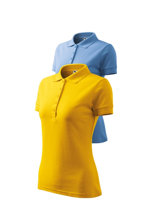 Set 2 tricouri polo pentru dama, Malfini, Pique Polo, mix 10, Galben/Albastru deschis