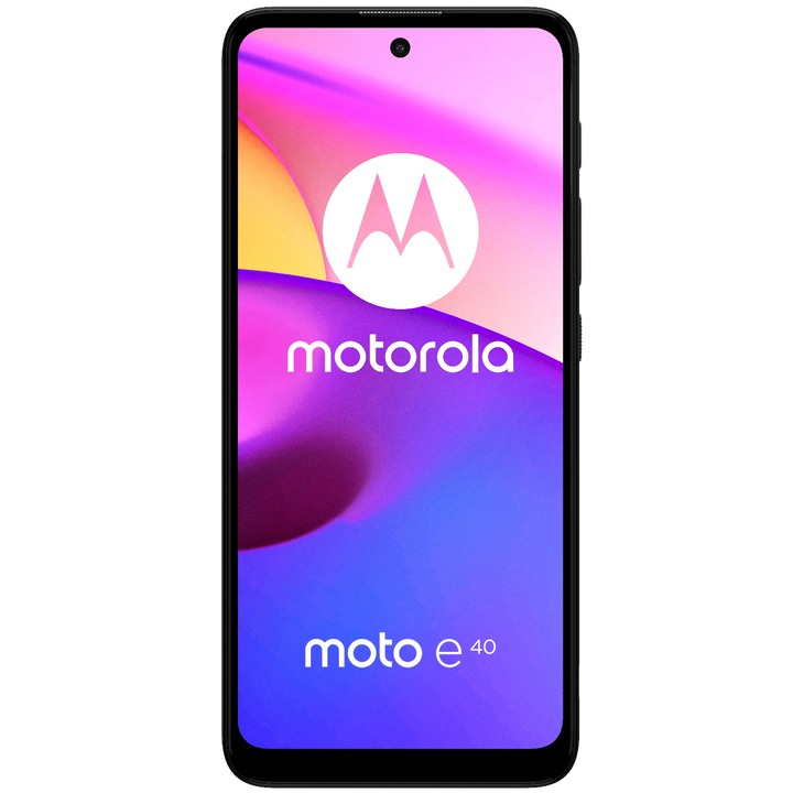 Motorola Moto E40 Mobiltelefon, Kártyafüggetlen, Dual SIM, 64GB, 4GB RAM, 4G, Karbonszürke