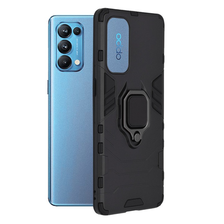 Защитен калъф Macomi™ Silicone Shield, за Oppo Reno5 Pro 5G, Интелигентна система за защита, Ергономичен и елегантен дизайн, Черен