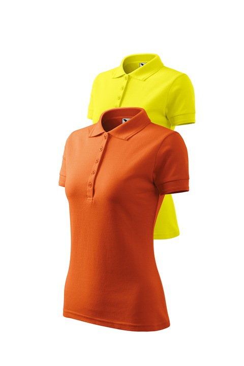 Set 2 tricouri polo pentru dama, Malfini, Pique Polo, mix 14, Portocaliu/Lamaie
