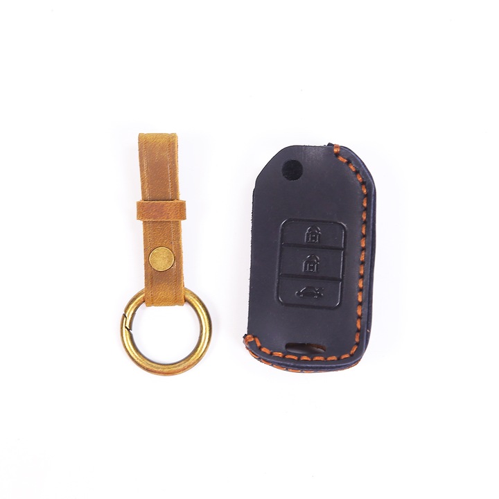 Husa cheie tip briceag Honda Civic, HR-V, din piele, AUTOTOB®, negru