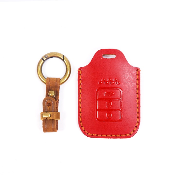 Husa cheie keyless Honda Civic, HR-V, din piele, AUTOTOB®, rosu