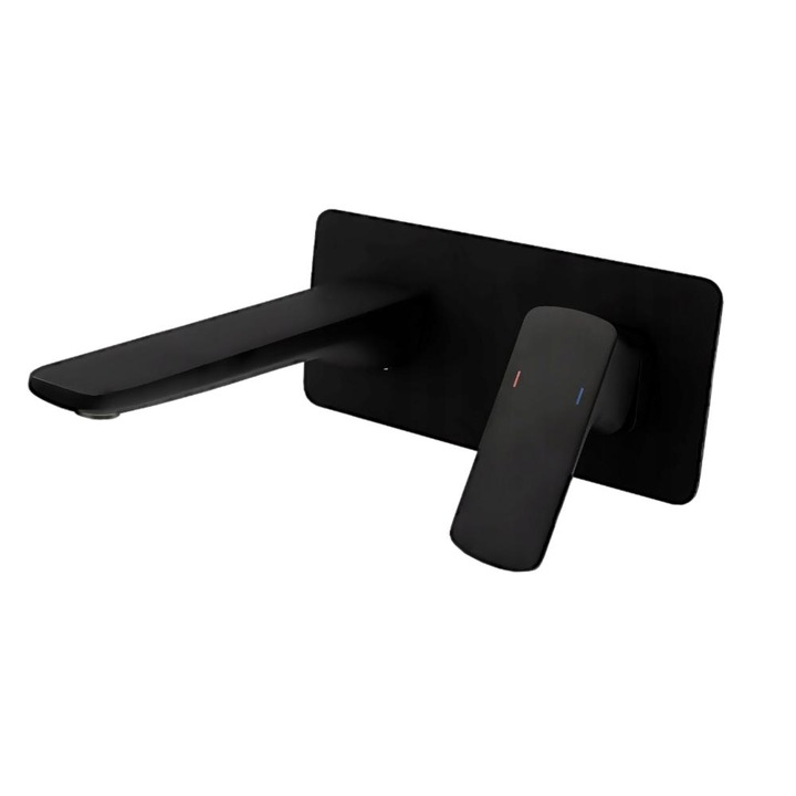 Смесител за мивка, Гранит/месинг, Черен