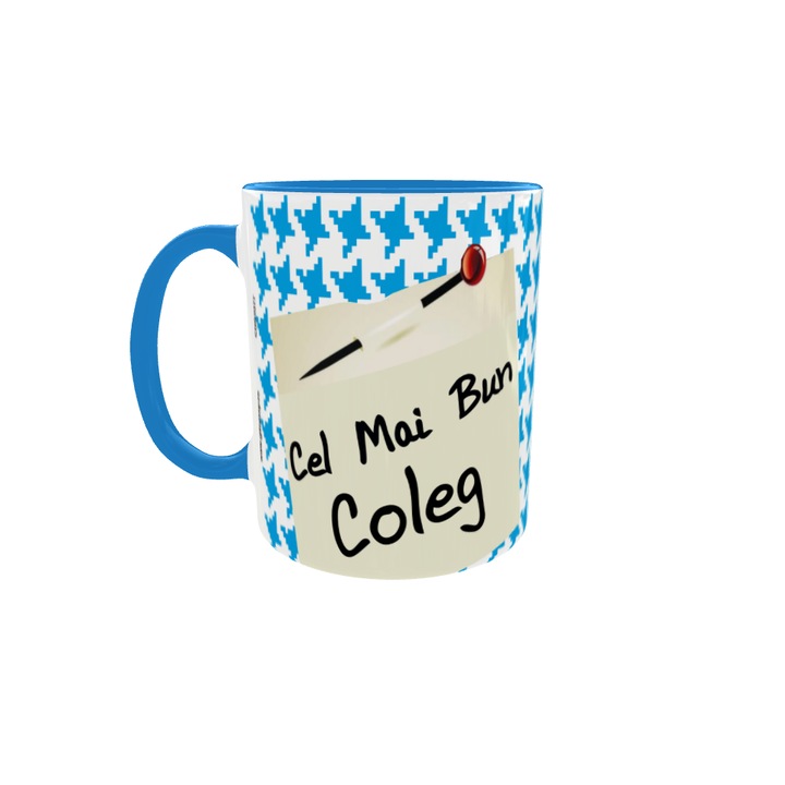 Cana gift shop personalizata cu mesaj, Cel mai bun coleg, model 5, din ceramica, 330ml