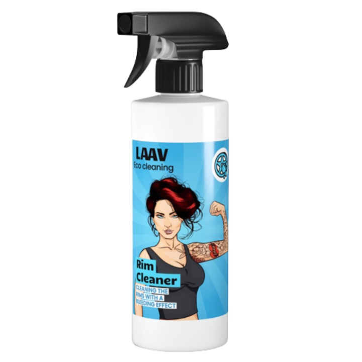 Solutie de curatare a jantelor si a capacelor de butuci, pentru indepartarea murdariei metalice, LAAV, 500 ml, efect de sangerare a jantei