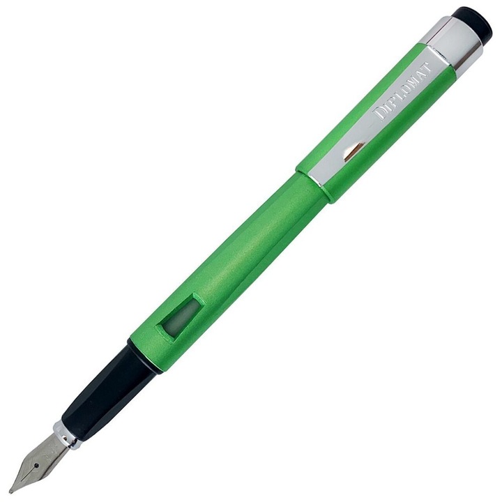 Писалка DIPLOMAT Magnum, С връх F, Неръждаема стомана - lime green