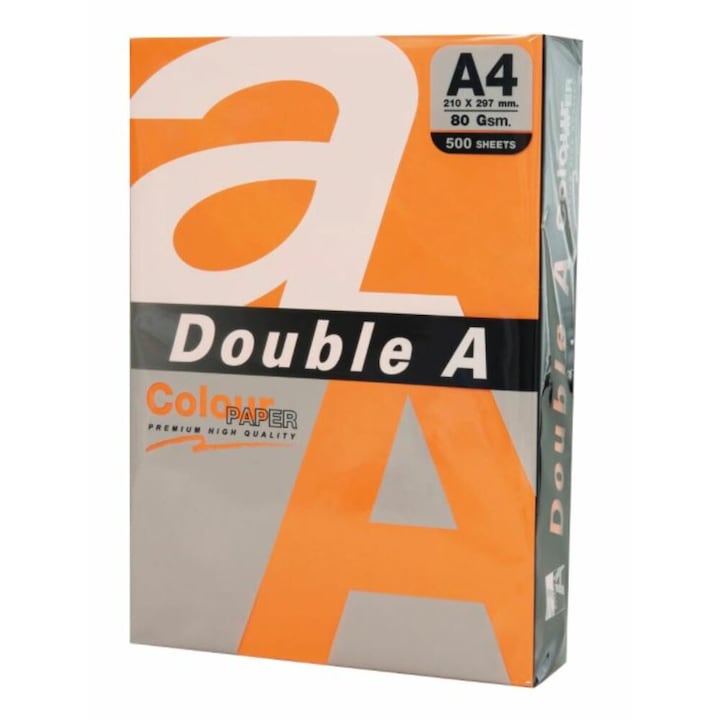 Копирна хартия Double A, Цветна, A4, 80 гр/м2, 500 листа/пакет, Saffron intense