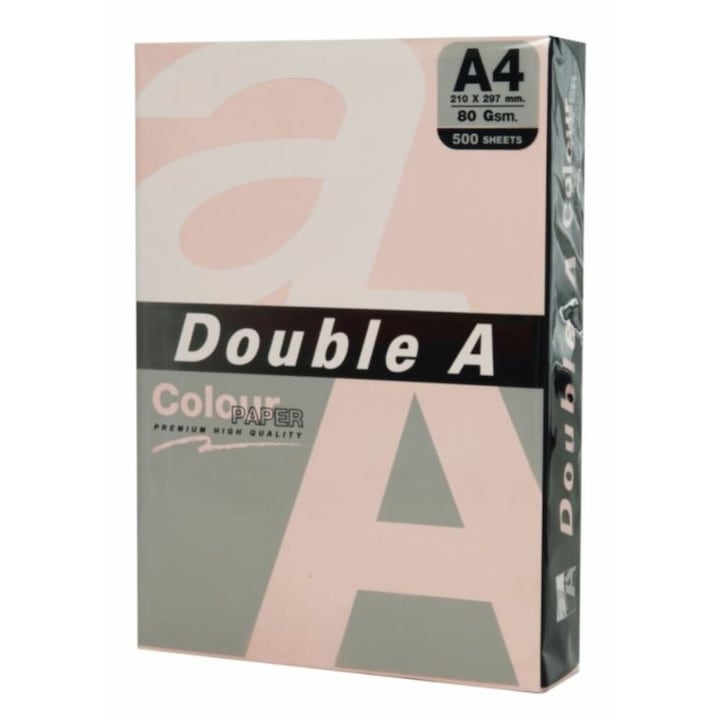Копирна хартия Double A, Цветна, A4, 80 гр/м2, 500 листа/пакет, Pastel flamingo