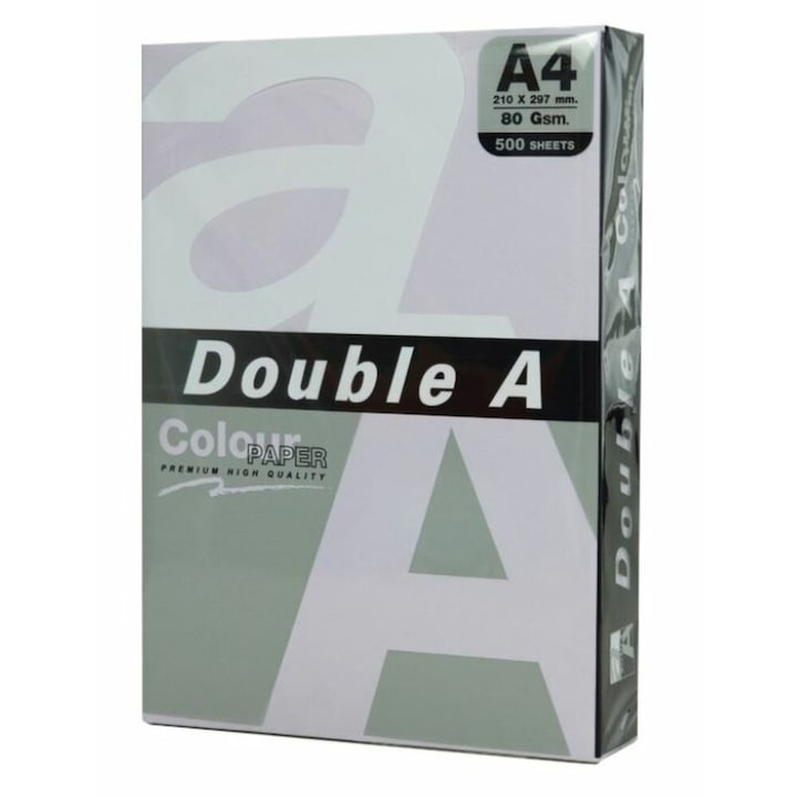 Копирна хартия Double A, Цветна, A4, 80 гр/м2, 500 листа/пакет, Pastel lavender