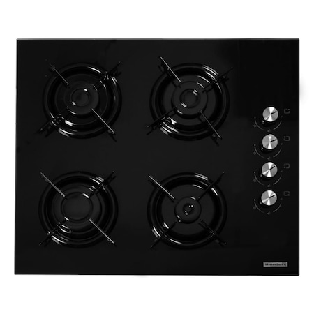 Plita incorporabila Hausberg HB-563NG, Gaz, 4 arzatoare, Sticla, Aprindere automata, Negru