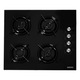 Plita incorporabila Hausberg HB-563NG, Gaz, 4 arzatoare, Sticla, Aprindere automata, Negru