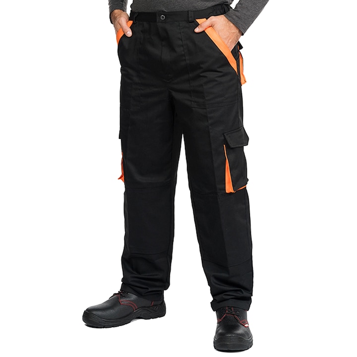 Работен панталон Mazalat Pro, Размер 44, Черен-oранжев
