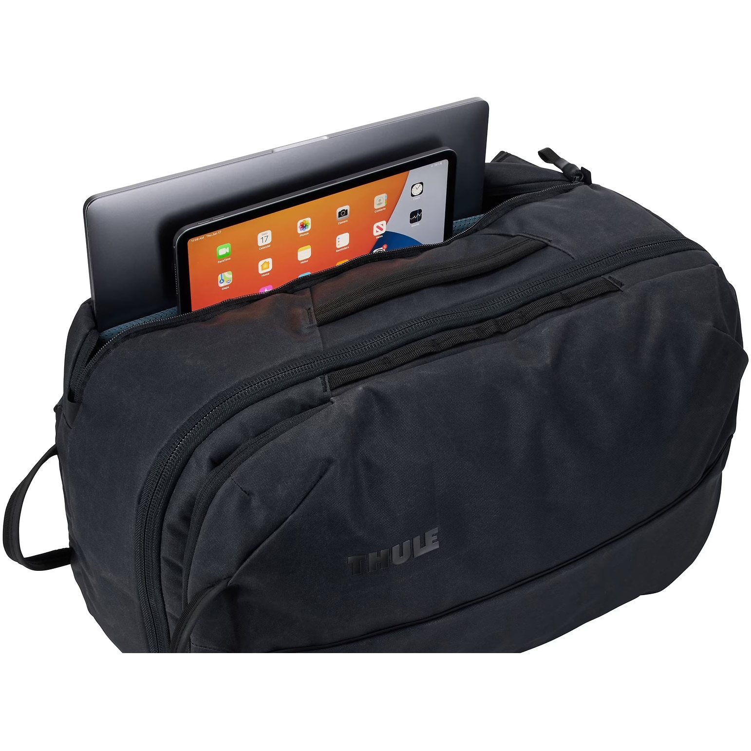Rucsac THULE Aion, pentru notebook de max. 15 .6 inch, 2 compartimente, buzunar frontal x 2, buzunar lateral x 2, waterproof, nylon, Negru