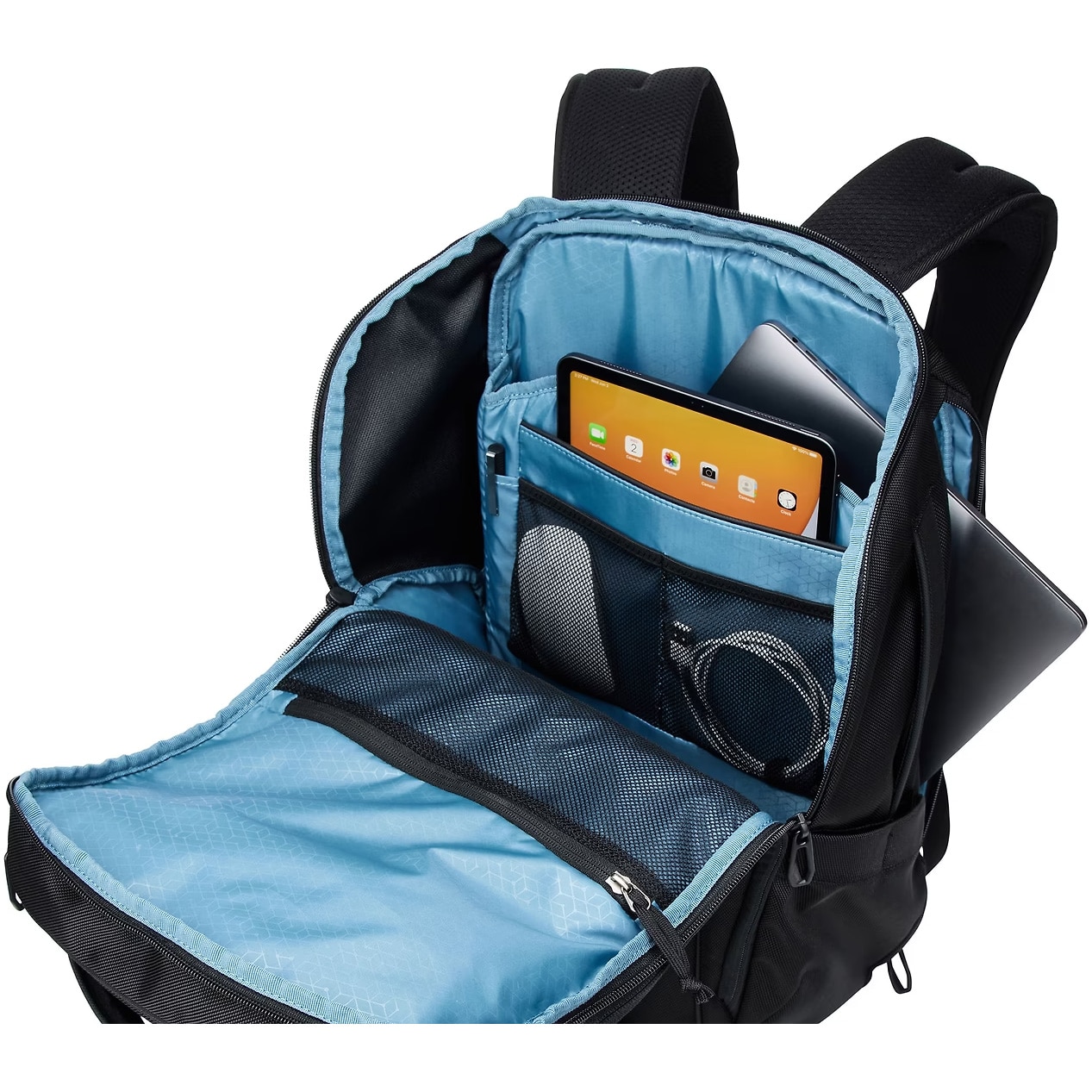 Rucsac THULE pentru notebook de max. 15.6 inch, 1 compartimente, buzunar frontal x 3, buzunar lateral x 2, waterproof, poliester, Negru