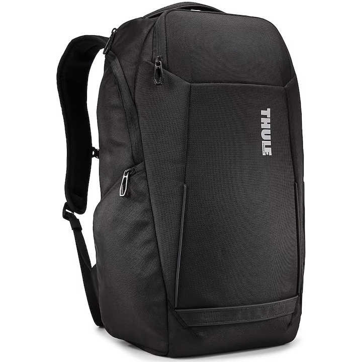 Thule notebook hátizsák, max 15.6", 1 rekeszes, elülső zseb x 3, oldalzseb x 2, vízálló, poliészter, fekete