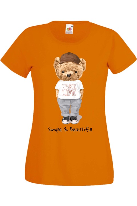 Дамска Тениска Cartoon Bear Moschino Teddy Bear Cute Cuddly Teddy Bear Soft Bear Подарък Cute Bear Simple And Beautiful