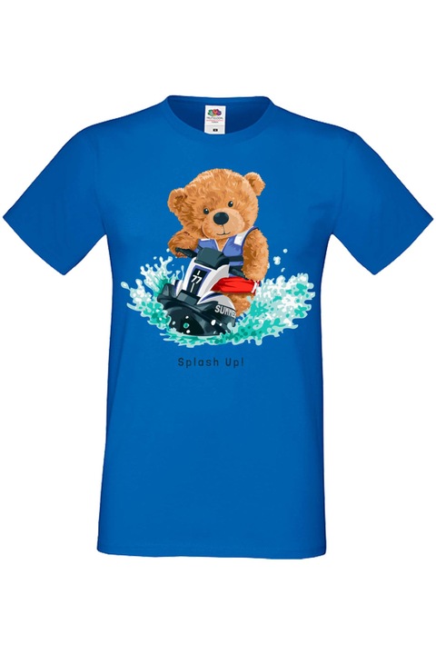 Мъжка Тениска Cute Cuddly Teddy Bear Tralala Cute Bear Splash Up, Син, XL