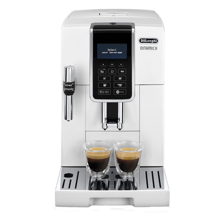 Delonghi ECAM 350.35W Dinamica Automata kávéfőző, 1450 W, 15 bar, 1.8 l, Fehér