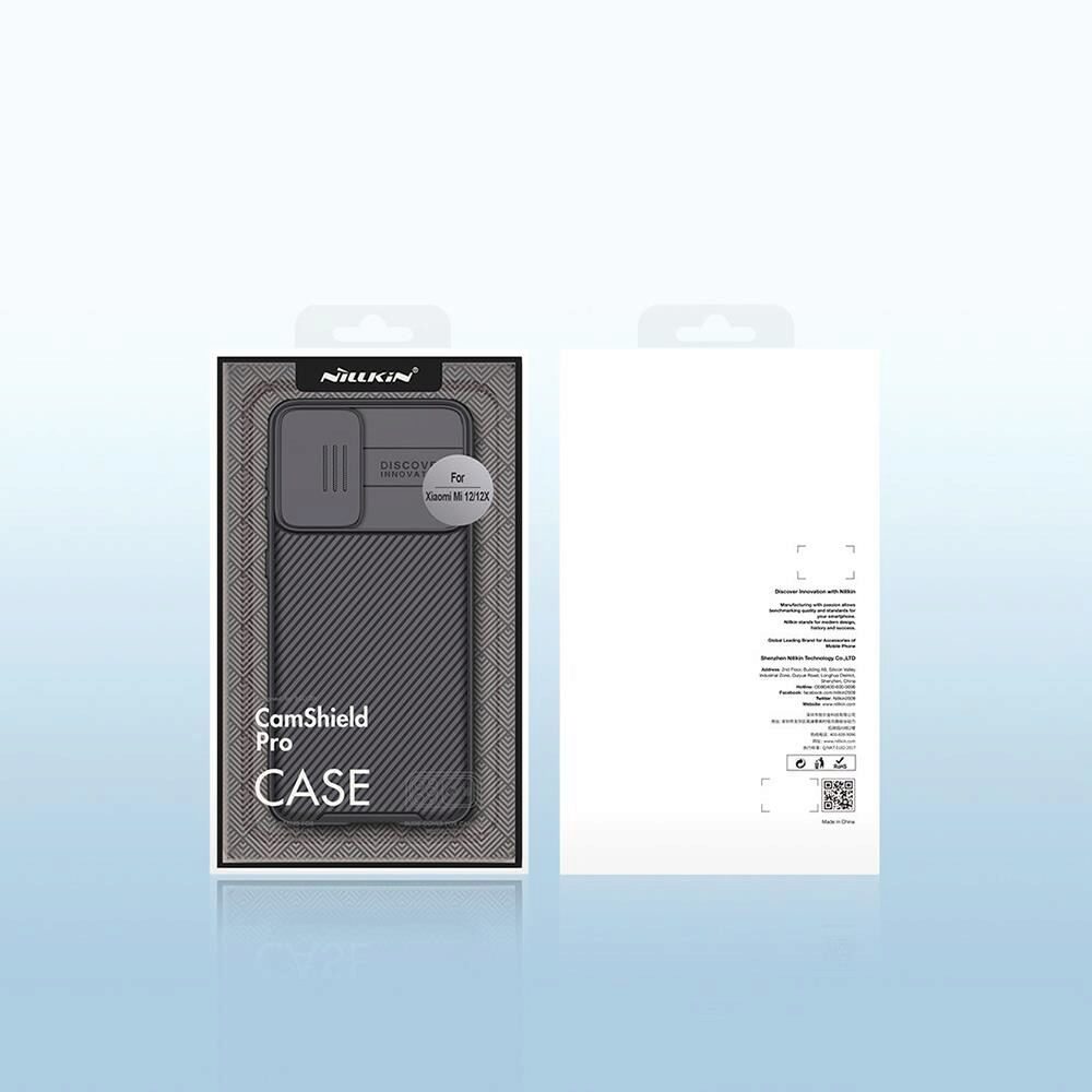 Husa Nillkin CamShield Pro, pentru Xiaomi 12 Pro, Protectie camera, Antisoc, Policarbonat/TPU, Negru