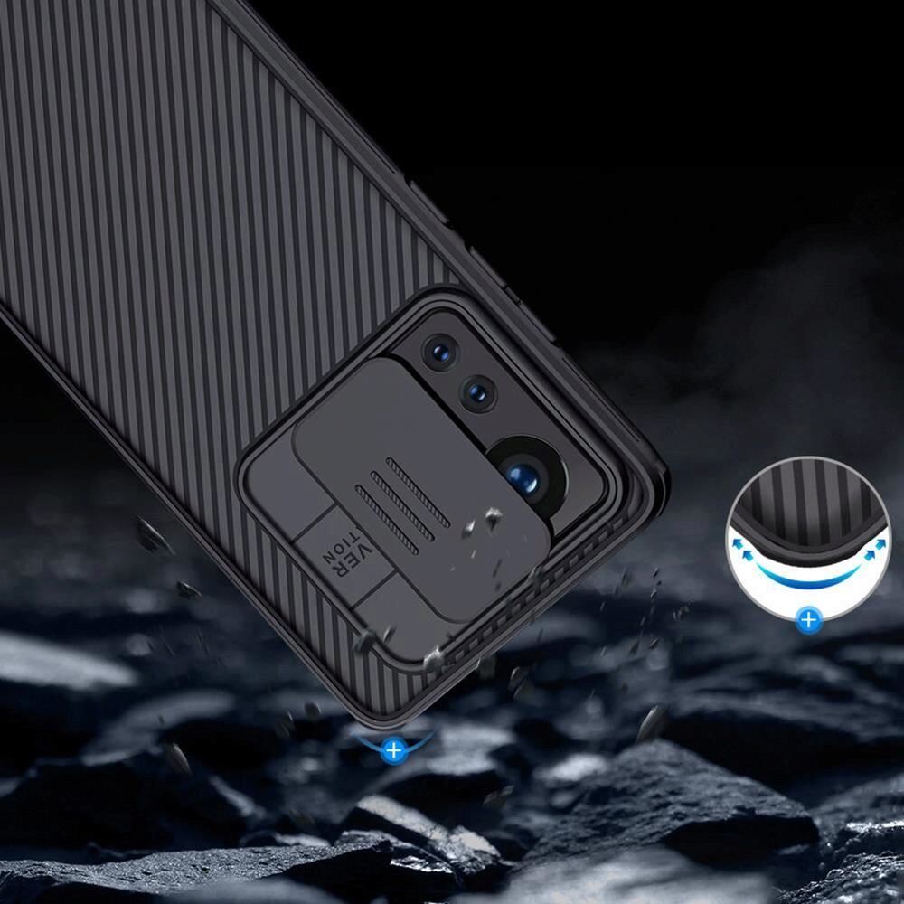 Husa Nillkin CamShield Pro, pentru Xiaomi 12 Pro, Protectie camera, Antisoc, Policarbonat/TPU, Negru