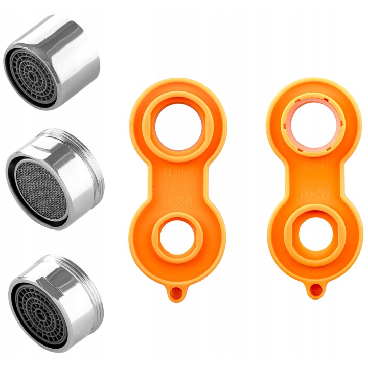 Set Perlatoare, Granitan, M20 M22 M24 M28, Crom Lucios, Alama Rezistenta La Coroziune, Reduce Consumul De Apa Cu 50%, Universal, Potrivit Pentru Majoritatea Bateriilor, Usor De Montat, Calitate Si Durabilitate Inalta