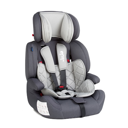 Scaun Auto pentru bebelusi si copii Juju Pro Rider, 9-36 kg, ISOFIX cu Top Tether, transformabil in inaltator auto, tetiera reglabila, husa detasabila si lavabila, Gri