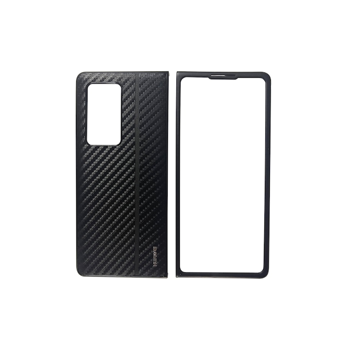 Капак, съвместим с Huawei Mate X2 2021, ултратънък с карбонови вложки, черен