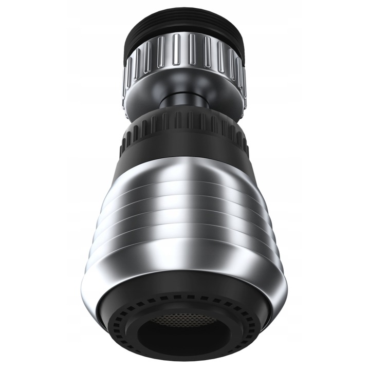 Aerator baterie baie, Granitan, Alama, 2 Functii, Negru si crom