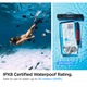 Husa de Protectie RAO Compatibila cu T Waterproof Case A601 (Amp04526) Ipx8, For Phone 3.5 7" Clear, din Policarbonat, Rezistenta la Apa, Multicolor