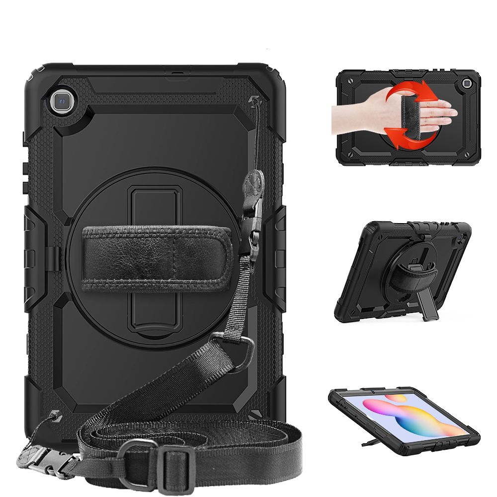 Pachet 360: Husa cu folie integrata Samsung Galaxy Tab S6 Lite 10.4 inch Shockproof Armor, negru